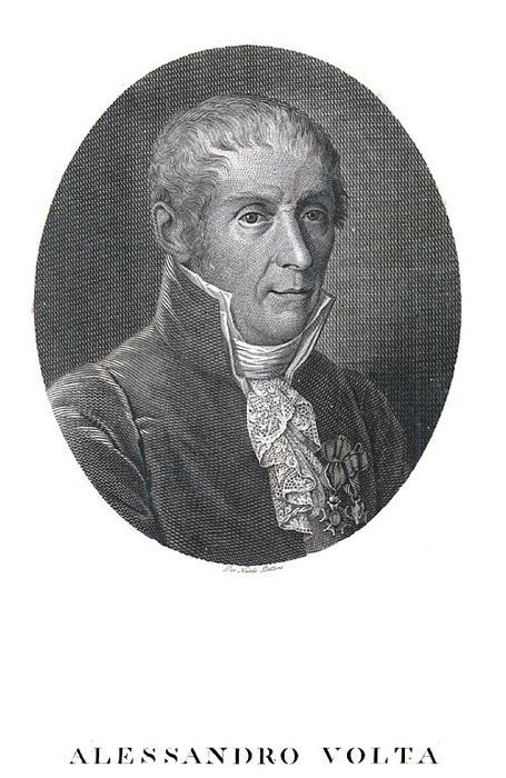Engraved portrait of Alessandro Volta
